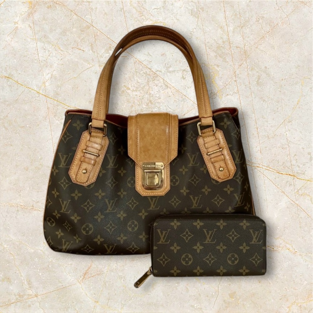 💯 % Authentic Louis Vuitton Monogram Griet Combo Bag & Wallet